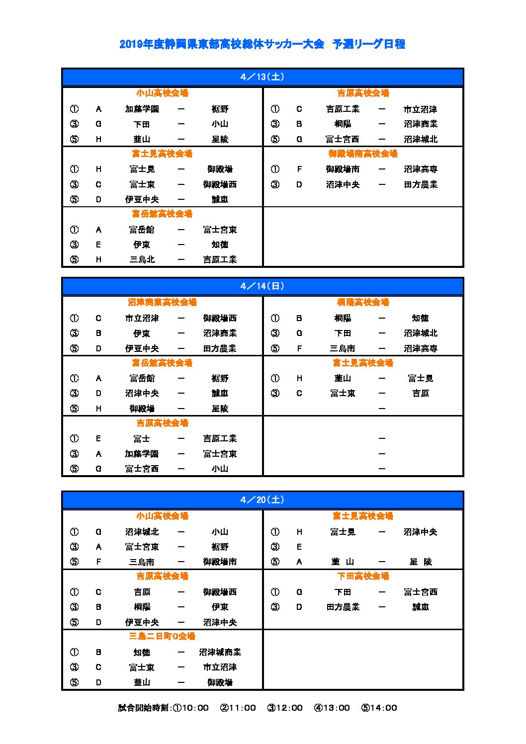 19年度静岡県高等学校総合体育大会サッカー競技 東部地区大会 一般財団法人 静岡県サッカー協会